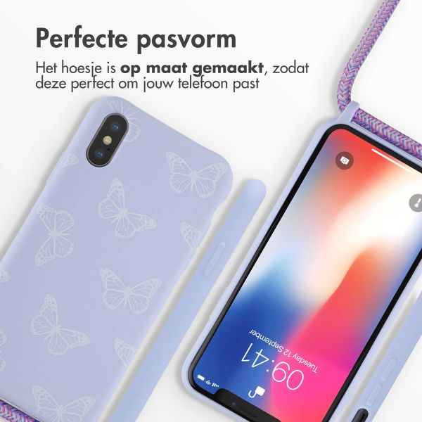 imoshion Siliconen design hoesje met koord iPhone X / Xs - Butterfly