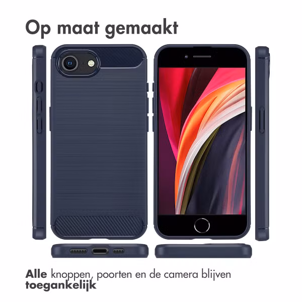 imoshion Brushed Backcover Apple iPhone 16e - Donkerblauw