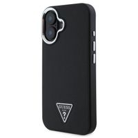 Guess Grained Triangle Case MagSafe Apple iPhone 16 - Zwart