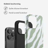 Selencia Vivid Tough Backcover iPhone 14 Pro Max - Colorful Zebra Sage Green