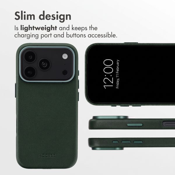 Accezz Leather Case with MagSafe Apple iPhone 18 Pro Max / 17 Pro Max - Cedar Green