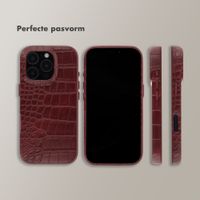 Selencia Croco Backcover met MagSafe Apple iPhone 16 Pro - Burgundy