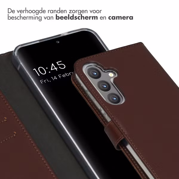 Selencia Echt Leren Bookcase Samsung Galaxy S24 Plus - Donkerbruin