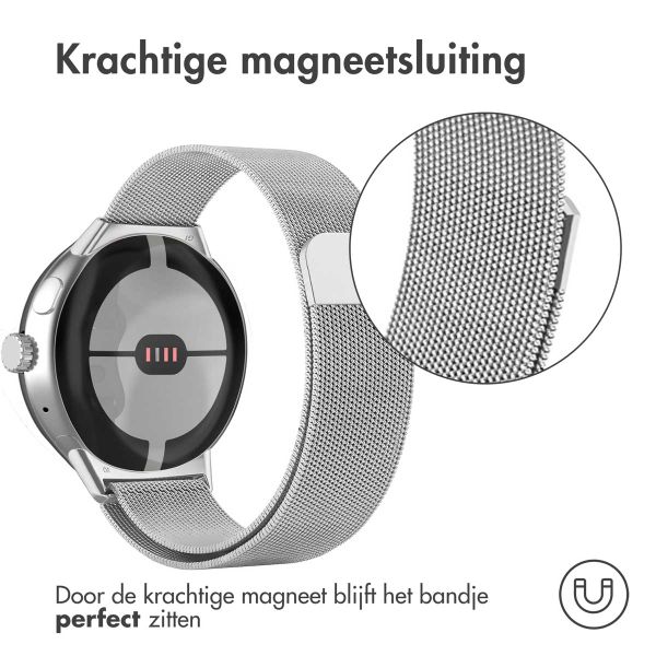 imoshion Milanees magnetisch bandje Google Pixel Watch / Watch 2 / Watch 3 (41 mm) - Zilver