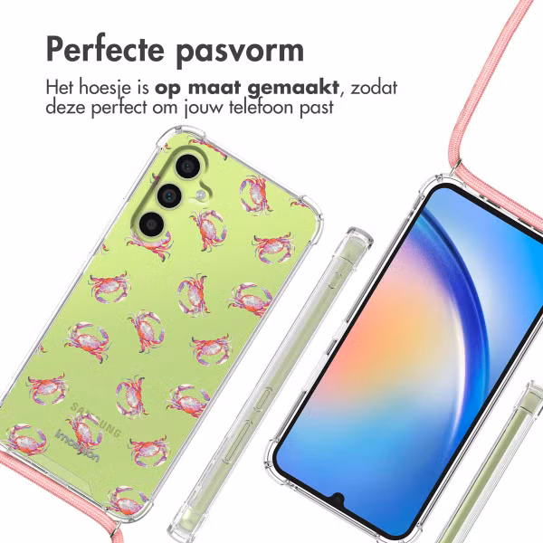 imoshion Design hoesje met koord Samsung Galaxy A34 (5G) - Crab Watercolor