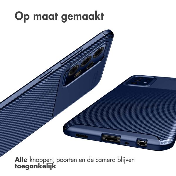 imoshion Carbon Softcase Backcover Samsung Galaxy A52(s) (5G/4G) - Blauw