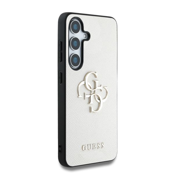 Guess 4G Metal Logo Saffiano Backcover Samsung Galaxy S25 - Beige