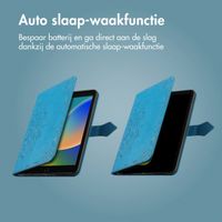 imoshion Mandala Bookcase Apple iPad 9 (2021) 10.2 inch / iPad 8 (2020) 10.2 inch / iPad 7 (2019) 10.2 inch - Turquoise