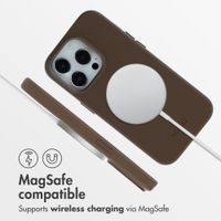 Accezz Leather Back Cover with MagSafe Apple iPhone 14 Pro - Coffee Brown