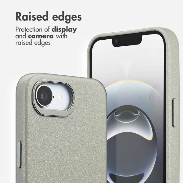 Accezz Leather Back Cover with MagSafe Apple iPhone 17e / 16e - Light Grey
