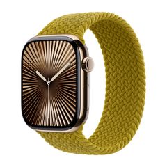 Apple Gevlochten solobandje Apple Watch Series 1 - 9 / SE (38/40/41 mm) | Series 10 / 11 (42 mm) - Maat 7 - Chartreuse