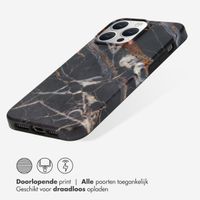 Selencia Aurora Fashion Backcover iPhone 15 Pro Max - Duurzaam hoesje - 100% gerecycled - Zwart Marmer