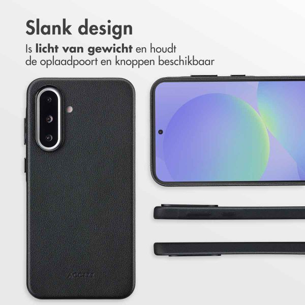 Accezz MagSafe Leather Backcover Samsung Galaxy A36 / A56 - Onyx Black