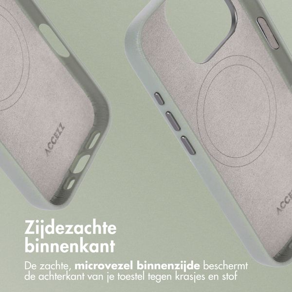 Accezz MagSafe Leather Backcover Apple iPhone 16 Pro - Light Grey