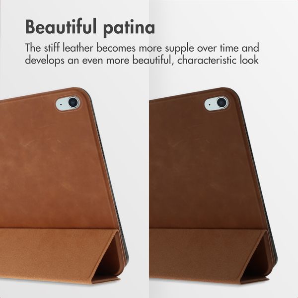 Accezz Leather Trifold Bookcase Apple iPad 11 (2025) 11 inch A16 / iPad 10 (2022) 10.9 inch - Cognac
