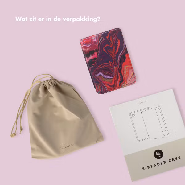 Selencia Vivid Bookcase Kobo Clara Colour / Clara BW - Marble Purple