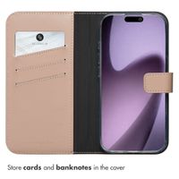 Selencia Genuine Leather Book Case Apple iPhone 17 - Dusty Pink