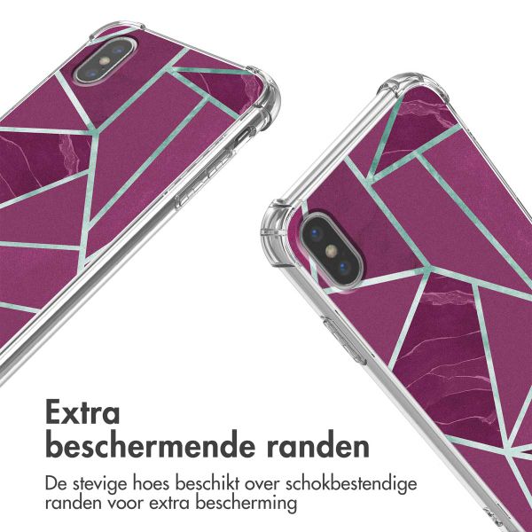 imoshion Design hoesje met koord Apple iPhone X / Xs - Bordeaux Graphic