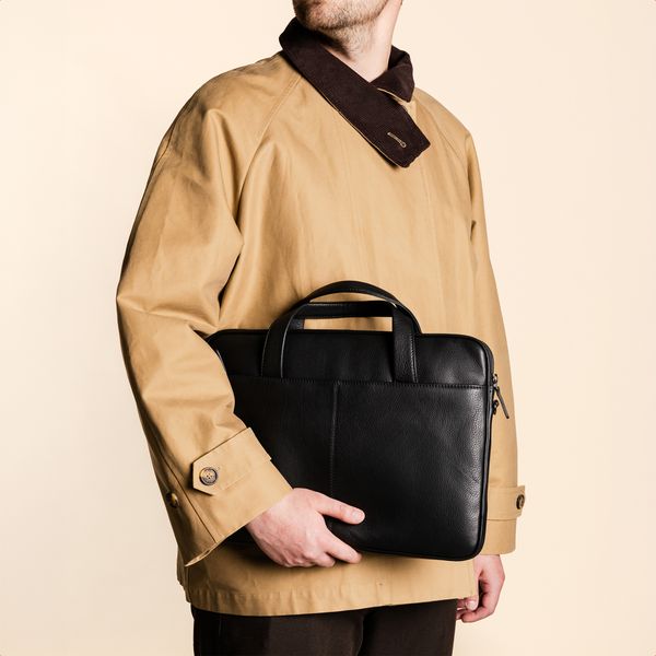 Accezz Leather Laptoptas 16 inch - Zwart