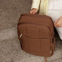 Selencia Vaya Puffy Laptop Rugzak 16 inch - Mocha Brown
