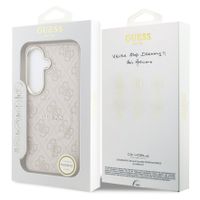 Guess 4G Leather Backcover met MagSafe Samsung Galaxy S26 - Gold Edge - Pink