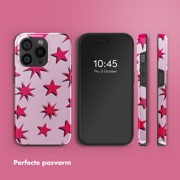 Selencia Vivid Backcover met MagSafe Apple iPhone 15 Pro - Stars Rubine Red Light Pink