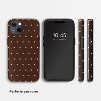 Selencia Vivid Backcover Apple iPhone 13 / 13 Pro - Happy Dots Chocolate