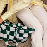 Selencia Zaya Tote Bag - Teddy Laptoptas 16 inch - Checkered Green
