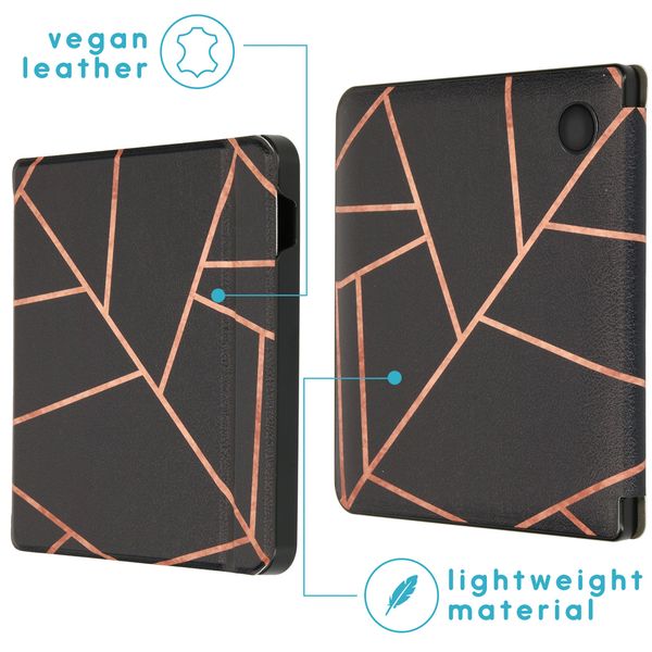 imoshion Design Slim Hard Case Sleepcover met stand Kobo Libra H2O - Black Graphic