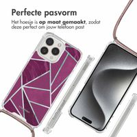imoshion Design hoesje met koord Apple iPhone 15 Pro Max - Bordeaux Graphic