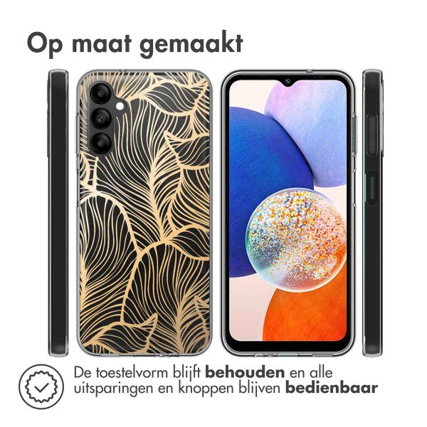 imoshion Design hoesje Samsung Galaxy A14 (5G/4G) - Bladeren / Zwart