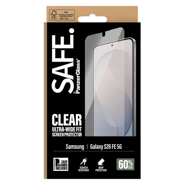SAFE by PanzerGlass Ultra-Wide Fit Screenprotector met EasyAligner Samsung Galaxy S26 FE