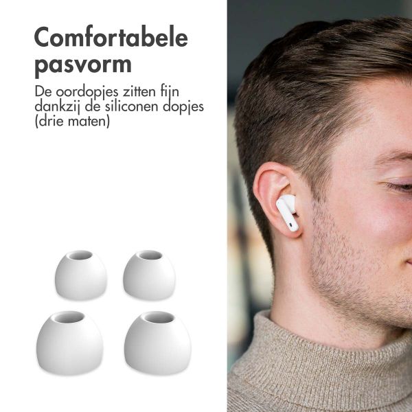 imoshion Aura Pro In-Earbuds - Draadloze oordopjes - Bluetooth draadloze oortjes - Met ANC noise cancelling functie - Wit