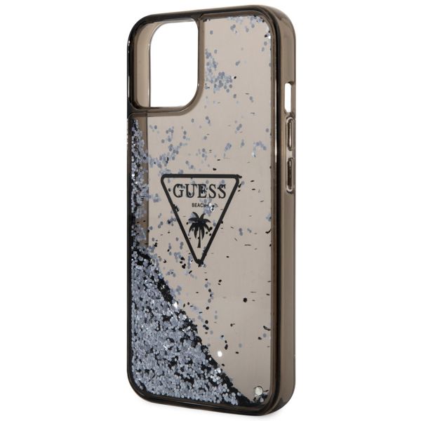 Guess Liquid Glitter Backcover iPhone 14 - Zwart