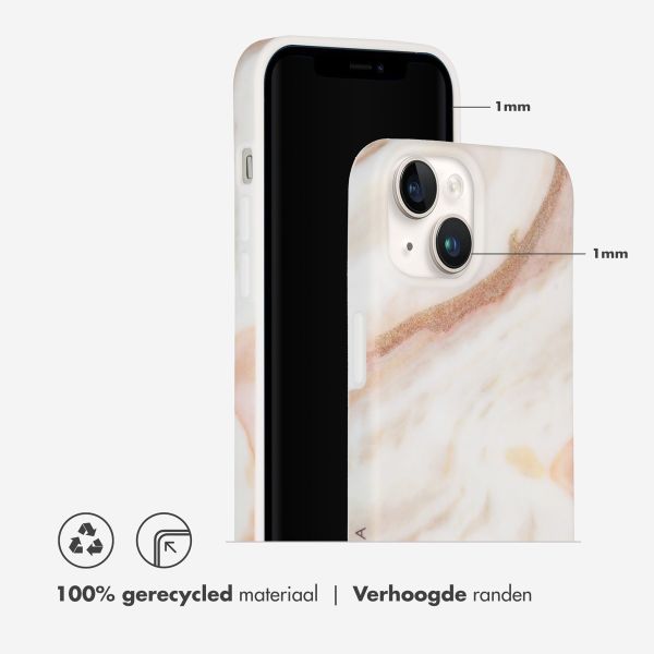 Selencia Aurora Fashion Backcover iPhone 14 - Duurzaam hoesje - 100% gerecycled - Wit Marmer