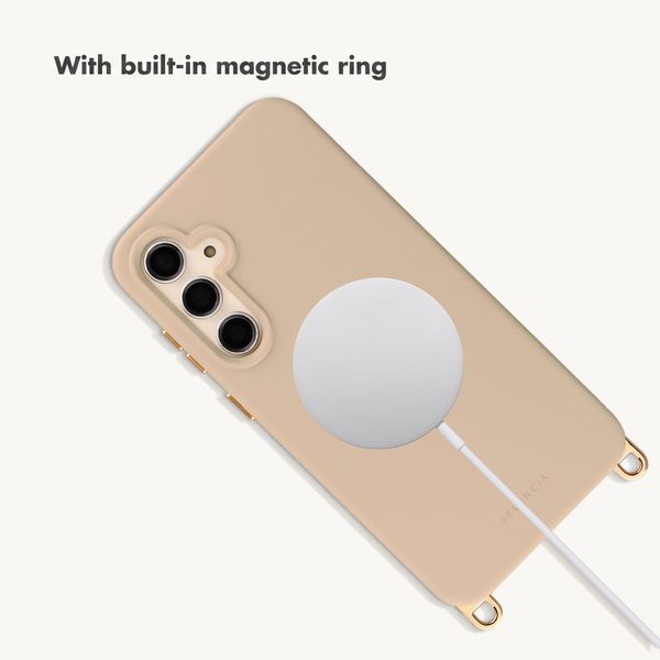 Selencia Rivièra MagSafe Case with detachable hooks Samsung Galaxy S23 FE - Milky Latte
