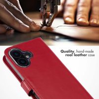 Selencia Genuine Leather Book Case Apple iPhone 16 Plus - Red