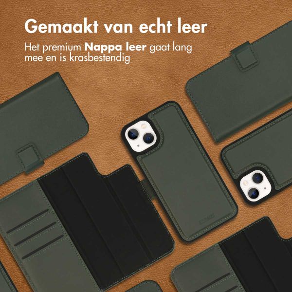 Accezz Premium Leather 2 in 1 Wallet Bookcase Apple iPhone 13 Mini - Groen