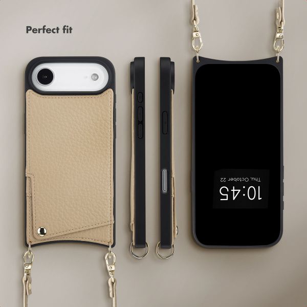 Selencia Nova Phone Case with Cord and Card Holder Apple iPhone Air - Beige