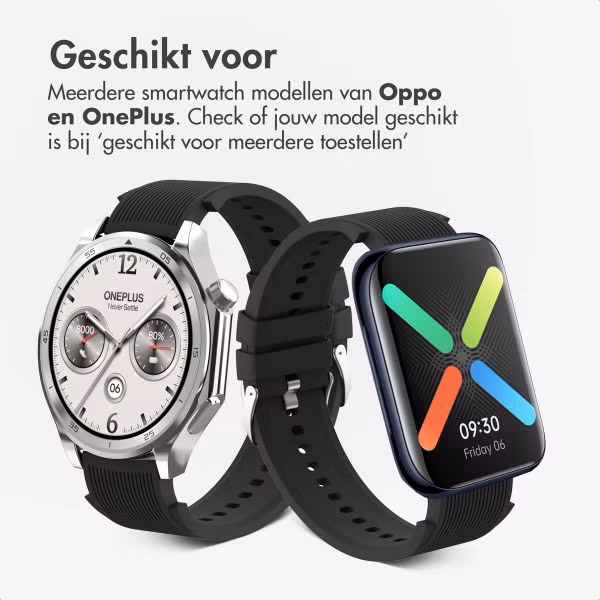 imoshion Siliconen bandje voor de OnePlus Watch 3 / 2 / 2R / Oppo Watch X2 / X - Zwart