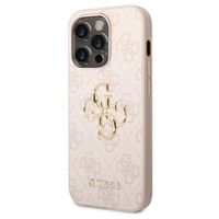 Guess 4G Metal Logo Backcover iPhone 15 Pro - Roze