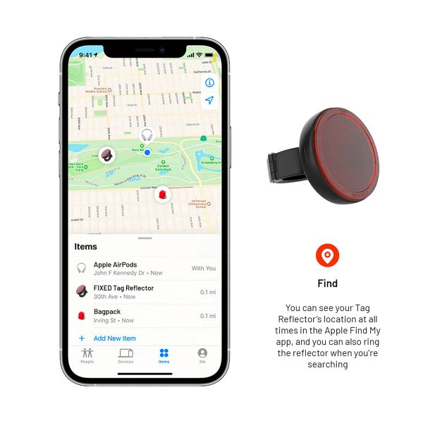 Fixed Tag Reflector - Bluetooth Tracker voor iOS - Zwart