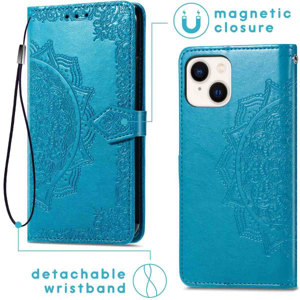 imoshion Mandala Bookcase Apple iPhone 14 / 13 - Turquoise