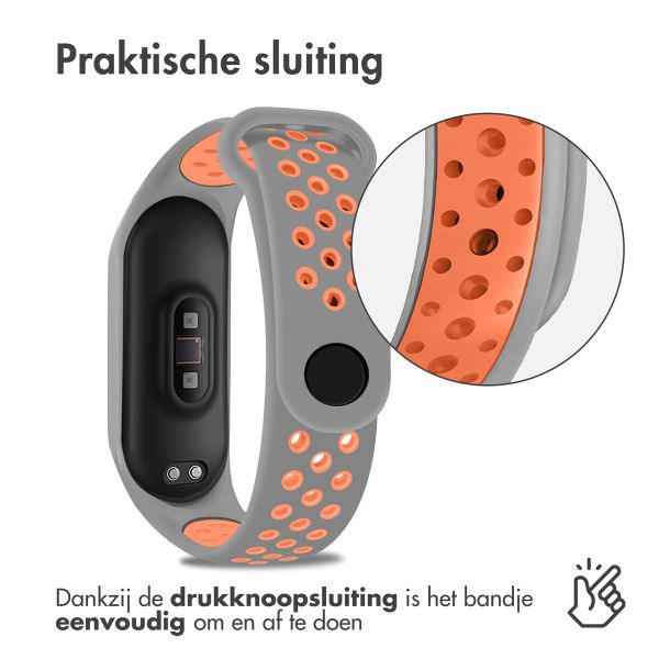 imoshion Siliconen sport bandje Xiaomi Mi Band 3 / 4 - Grijs / Oranje