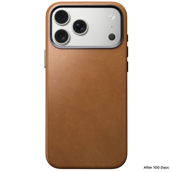 Nomad Traditional Leather Backcover met MagSafe Apple iPhone 17 Pro Max - English Tan