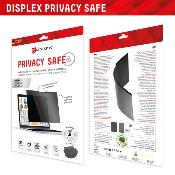 Displex Privacy Safe Magnetische Screenprotector Apple MacBook Pro 16.2 inch