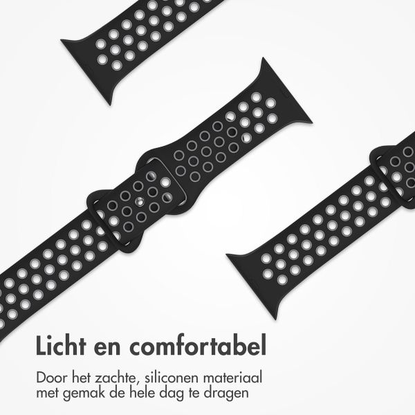 imoshion Sport⁺ bandje Apple Watch Series 1 t/m 11 / SE / Ultra (44/45/46/49 mm) - Maat M/L - Black & Anthracite