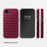 Selencia Vivid Backcover met MagSafe Apple iPhone 17e / 16e - Happy Dots Burgundy