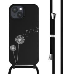 imoshion Siliconen design hoesje met koord Apple iPhone 15 - Dandelion Black