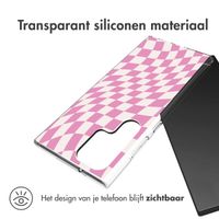 imoshion Design hoesje Samsung Galaxy S23 Ultra - Retro Pink Check